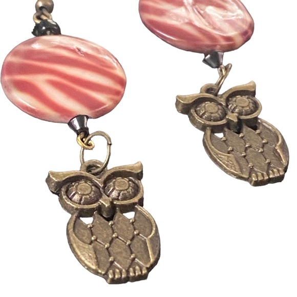 ๐Sale ๐2 for $10 just in for fall handmade red animal print owl earrings - Picture 2 of 4